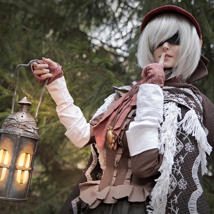 俄妹COS《黑暗之魂》太陽公主：異域風情巨大頭燈！