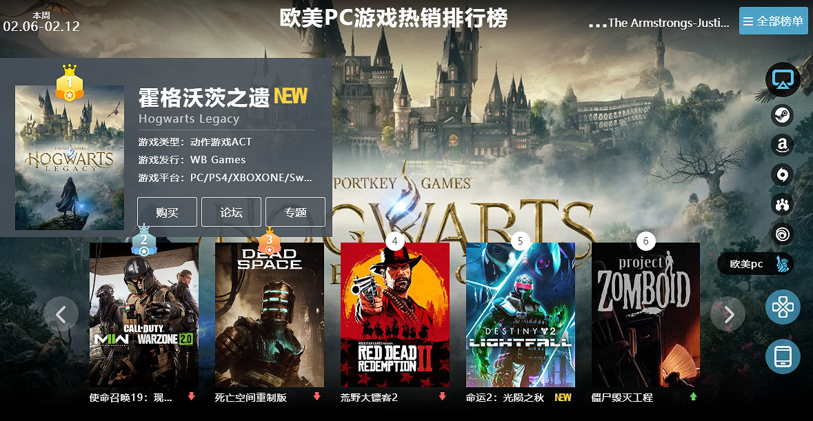 2.06-2.12全球遊戲銷量榜:《霍格華茲之遺》狂攬多冠 2.06-2.12全球遊戲銷量榜:《霍格華茲之遺》狂攬多冠