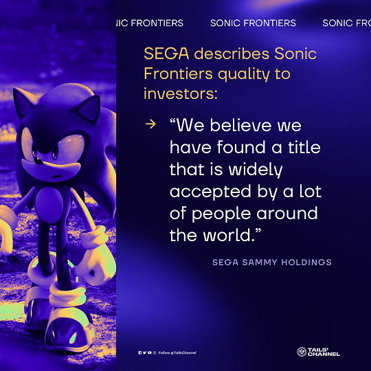 《索尼克:未知邊境》銷量高於預期 世嘉將加大開發預算 《索尼克:未知邊境》銷量高於預期 世嘉將加大開發預算