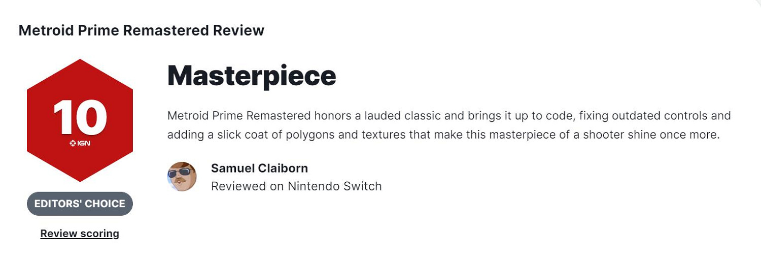 《銀河戰士Prime復刻版》IGN滿分！神作再次大放光彩