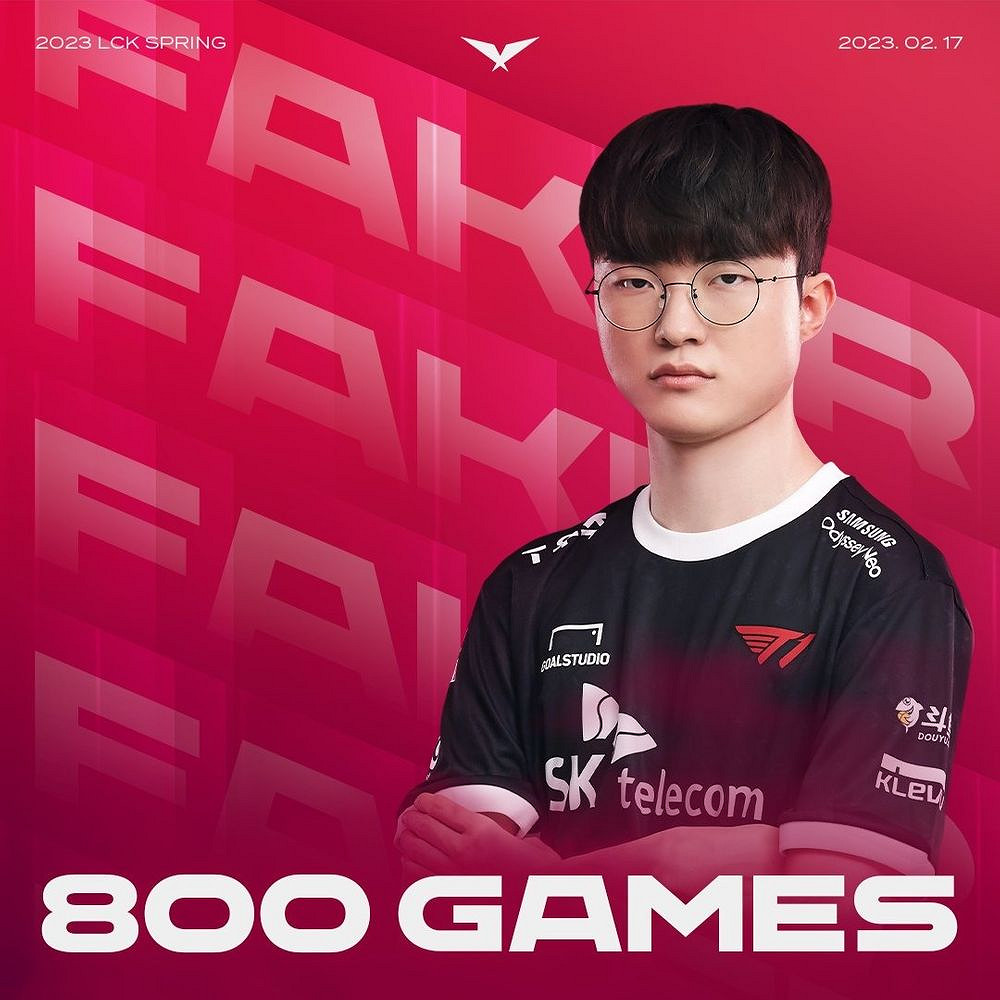 《英雄聯盟》傳奇選手Faker 創下LCK聯賽800場記錄