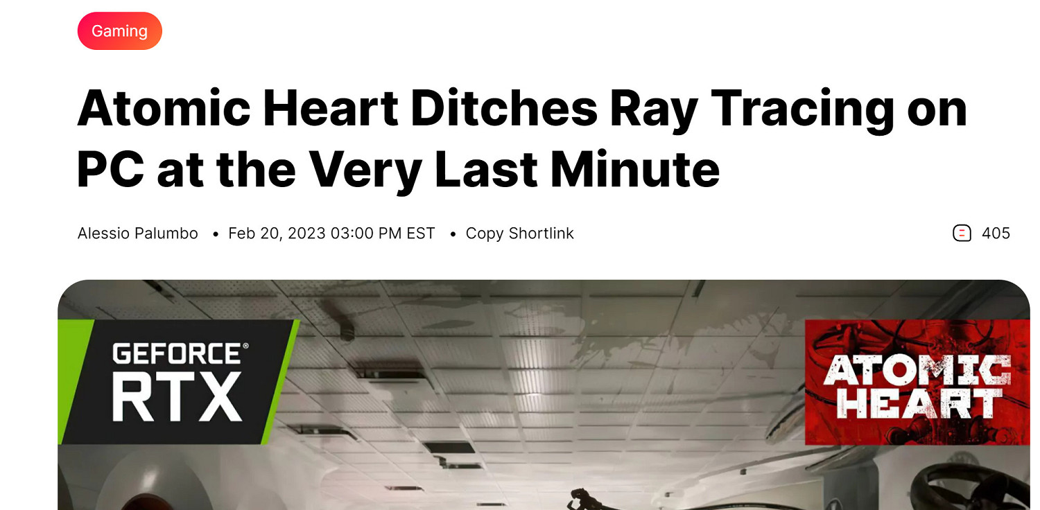 《原子之心》PC版最後一刻放棄了光追