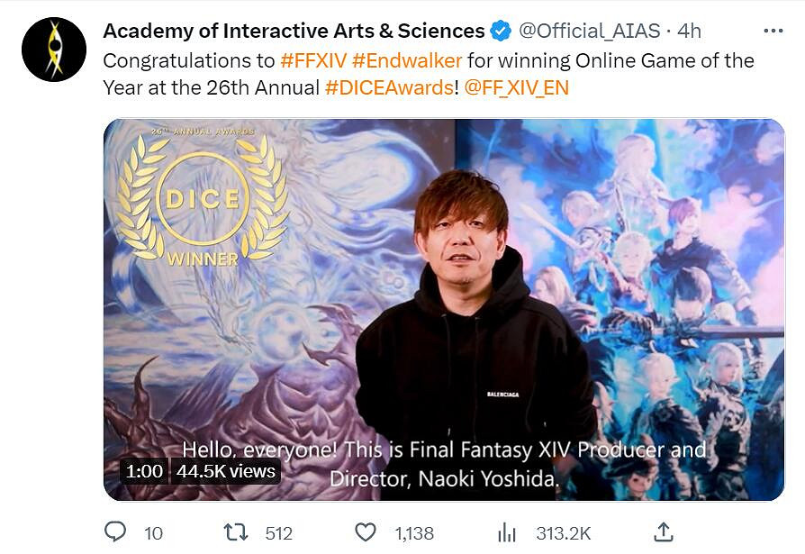 DICE遊戲大獎獲獎名單!艾爾登法環又斬獲一個年度最佳! DICE遊戲大獎獲獎名單!艾爾登法環又斬獲一個年度最佳!