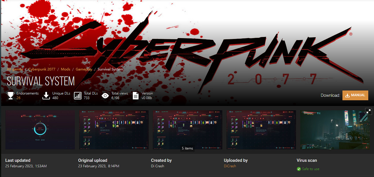 玩家製作《2077》生存模式MOD!角色會口渴饑餓疲勞 玩家製作《2077》生存模式MOD!角色會口渴饑餓疲勞