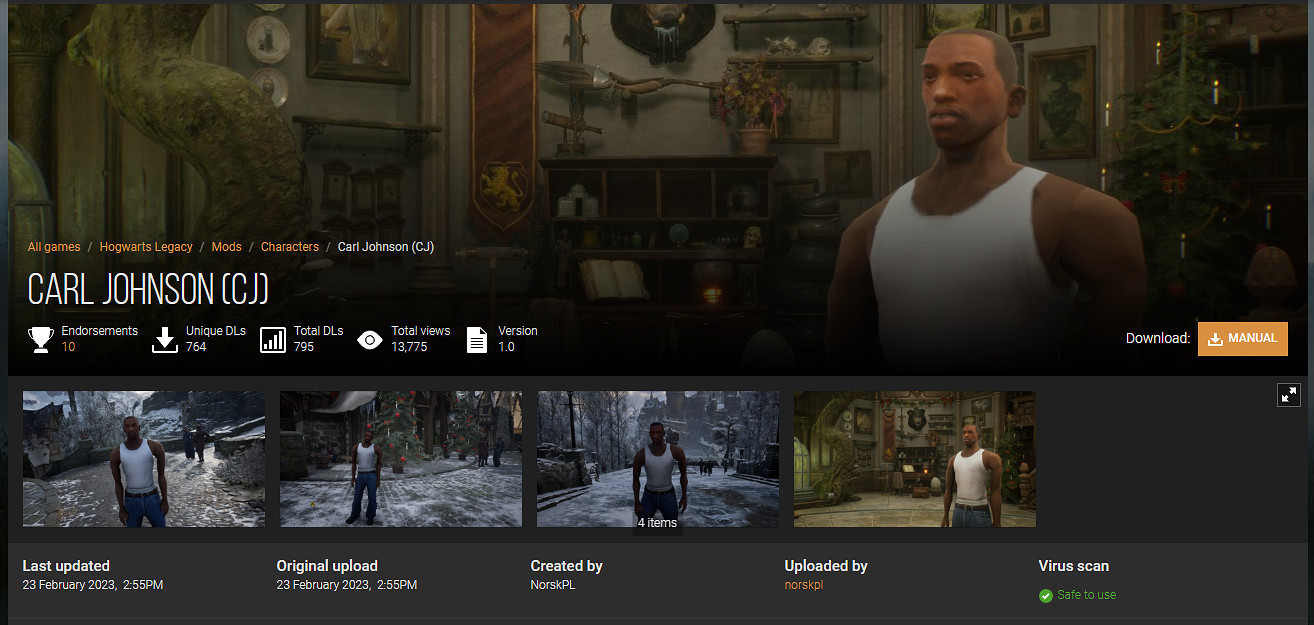 《霍格華茲之遺》惡搞MOD將主角換為《GTA》男主CJ 《霍格華茲之遺》惡搞MOD將主角換為《GTA》男主CJ