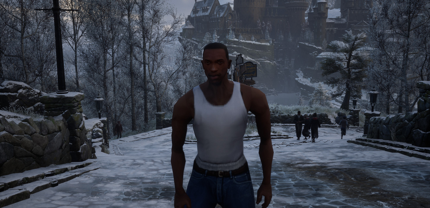 《霍格華茲之遺》惡搞MOD將主角換為《GTA》男主CJ 《霍格華茲之遺》惡搞MOD將主角換為《GTA》男主CJ