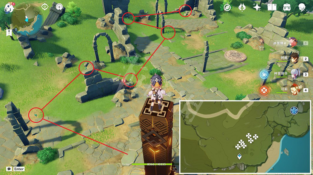 《原神》小燈草在哪裡採？3.4小燈草採集路線推薦