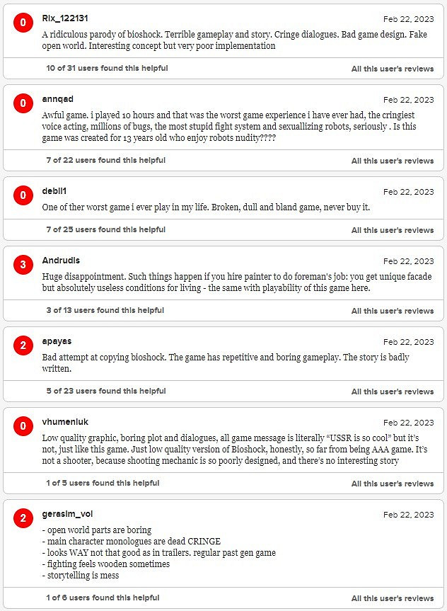 《原子之心》M站玩家評論均分6.6分:低配《生化奇兵》 《原子之心》M站玩家評論均分6.6分:低配《生化奇兵》