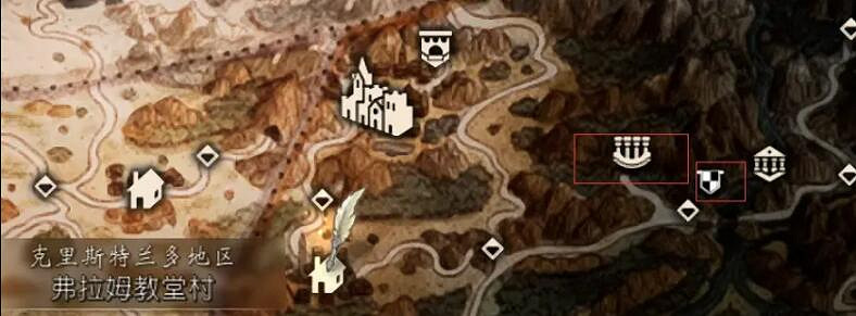 《歧路旅人2》職業祭壇位置地圖示注 職業工會在哪？