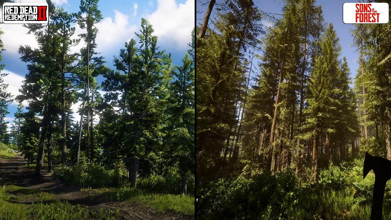 《森林之子》遊戲畫面和大鏢客2對比怎麽樣？遊戲畫面對比一覽