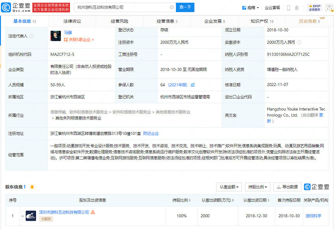 黑神話悟空方經營範圍變更 新增遊戲開發 黑神話悟空方經營範圍變更 新增遊戲開發