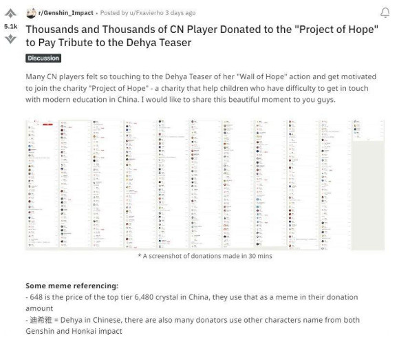原神玩家們，怎麽就給希望工程氪上金了？