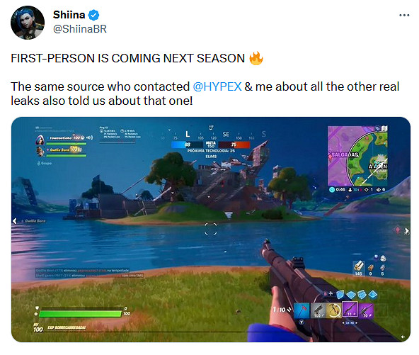 爆料稱《堡壘之夜》第一人稱模式將於下賽季推出