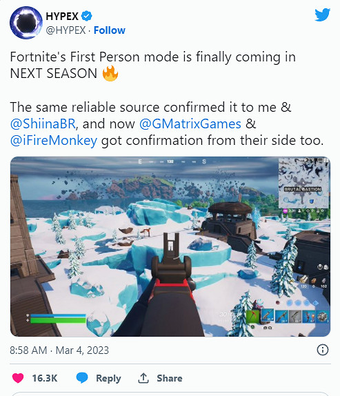 傳聞:《要塞英雄》將在下一季更新中推出第一人稱模式 傳聞:《要塞英雄》將在下一季更新中推出第一人稱模式