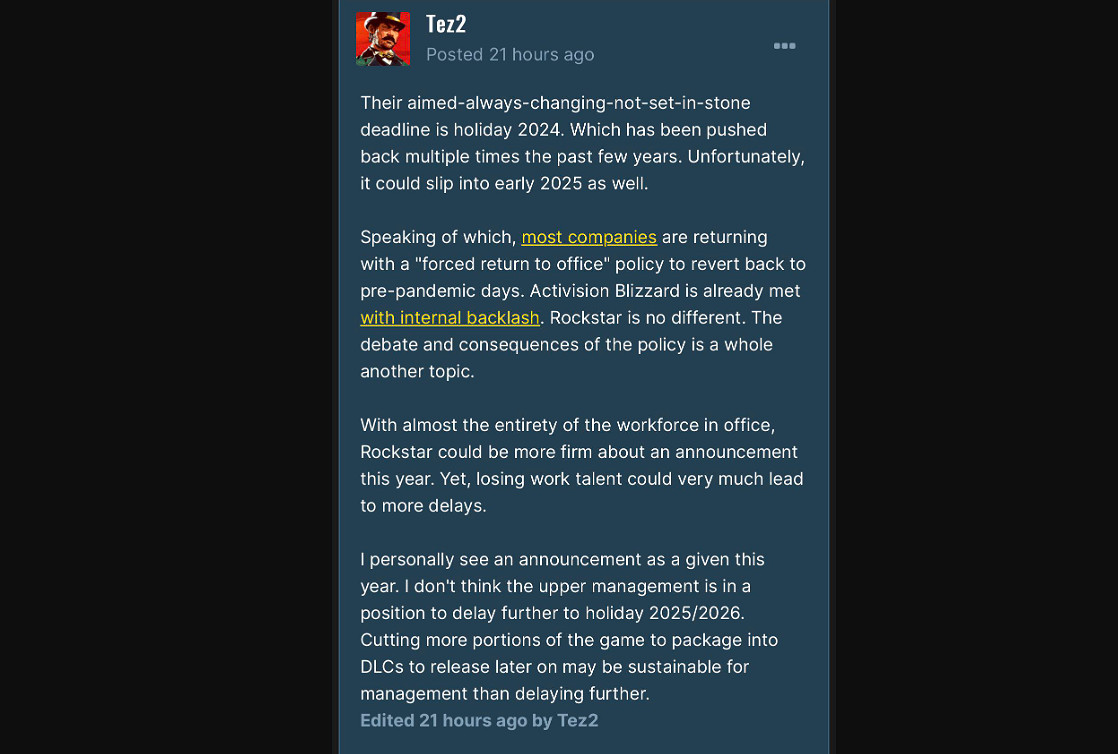 曝《GTA6》2024年底發售！R星為加快進度或削減內容