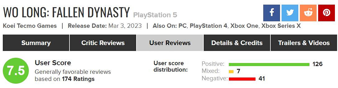 《臥龍蒼天隕落》主機版玩家評分超高 已超越仁王2！