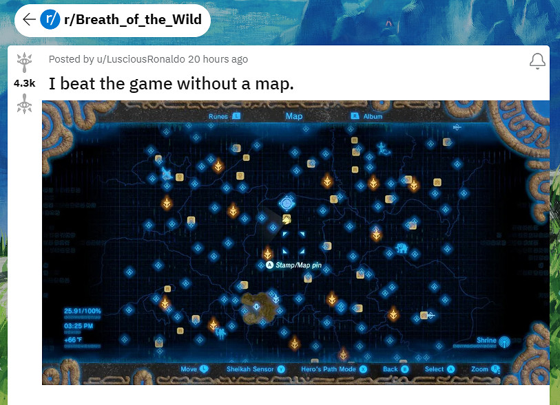 玩家不開地圖通關《曠野之息》!為了找回初見的迷失感 玩家不開地圖通關《曠野之息》!為了找回初見的迷失感