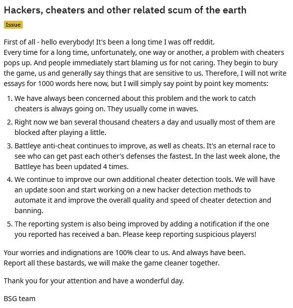 《逃離塔科夫》開發商CEO怒噴開掛者是地球上的人渣 《逃離塔科夫》開發商CEO怒噴開掛者是地球上的人渣