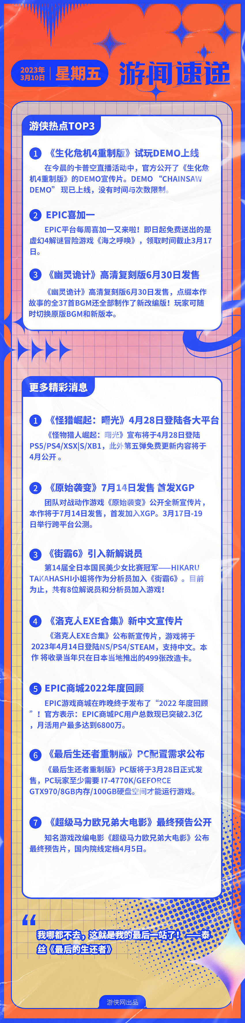 早報:卡普空發布會匯總!《生化4Re》Demo上線 早報:卡普空發布會匯總!《生化4Re》Demo上線