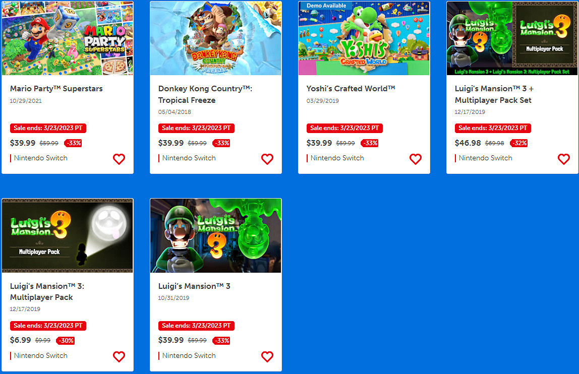 任天堂開啟“瑪利歐日”折扣活動 精選Switch限時優惠