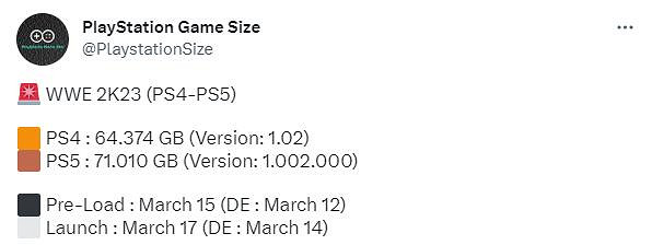 PS版《WWE 2K23》大小公布:豪華版明日開啟預載 PS版《WWE 2K23》大小公布:豪華版明日開啟預載
