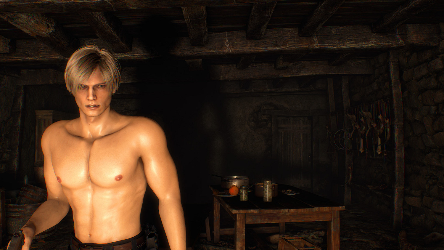 真的“三光”！《惡靈古堡4：重製版》裡昂裸身Mod