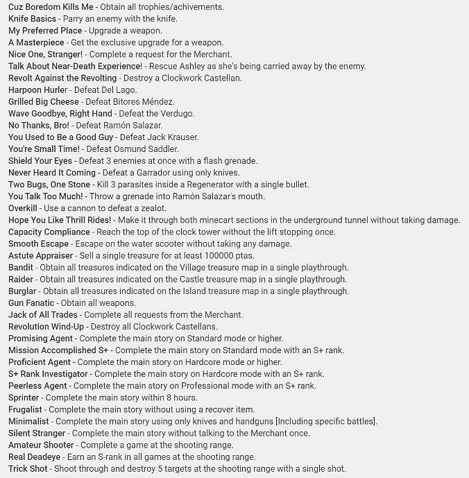 《惡靈古堡4重製版》成就怎麽解鎖？成就列表一覽