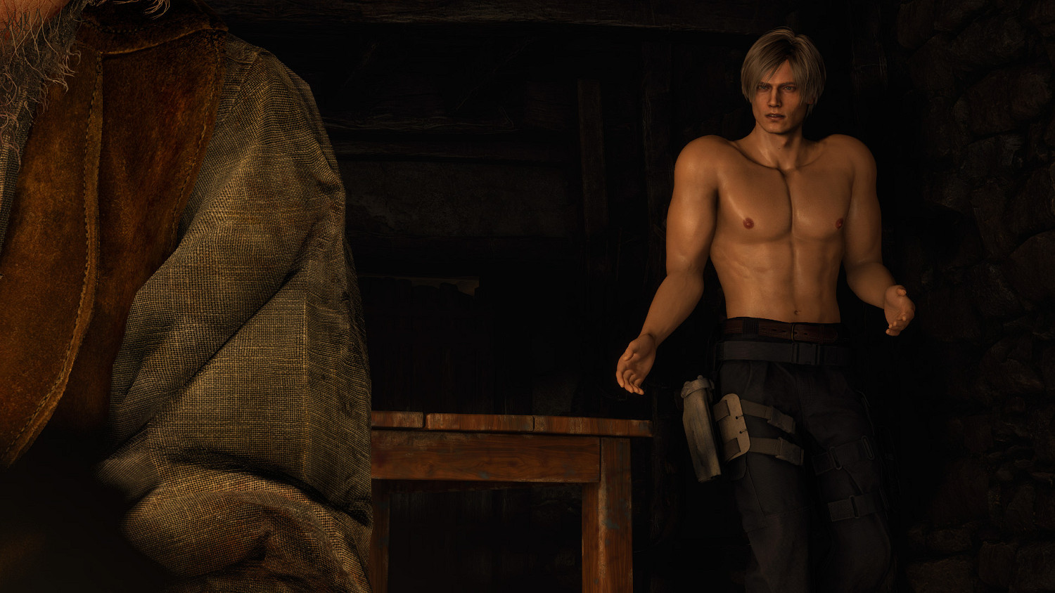 真的“三光”！《惡靈古堡4：重製版》裡昂裸身Mod