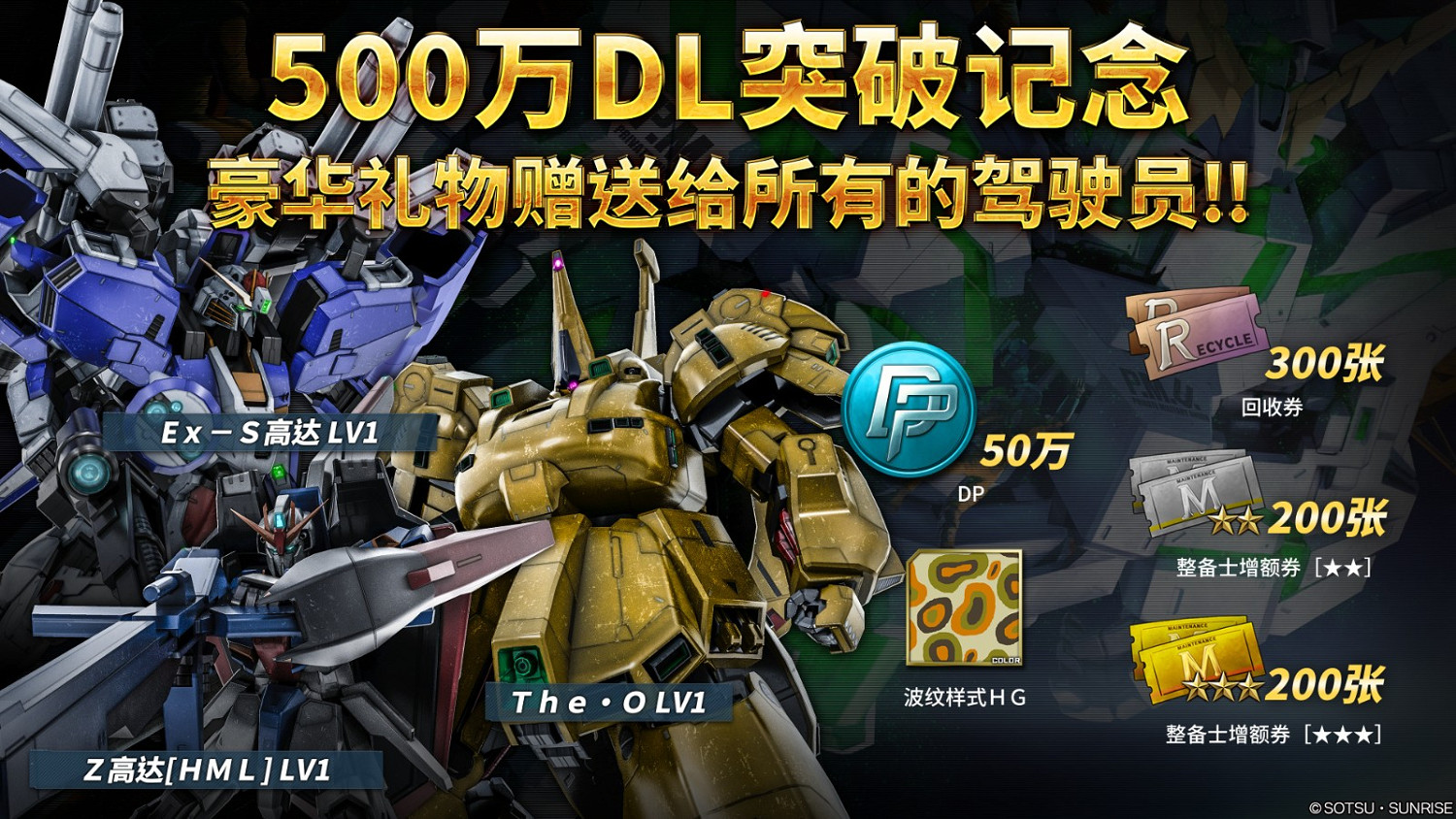 《機動戰士鋼彈：激戰任務2》下載量突破500萬 官方舉辦感謝活動