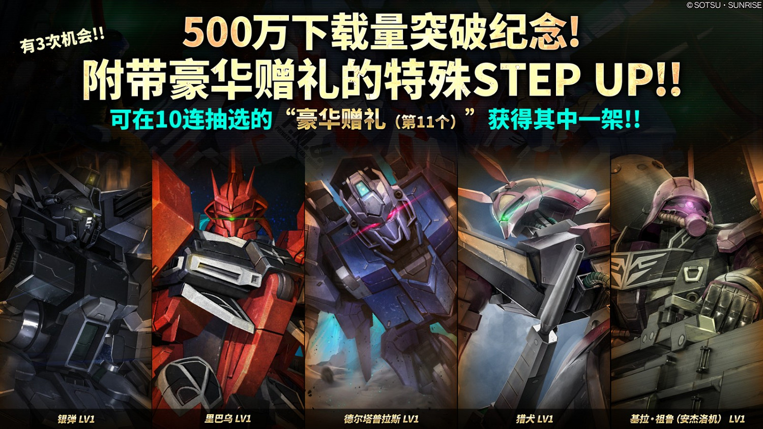 《機動戰士高達：激戰任務2》全平台下載量突破500萬