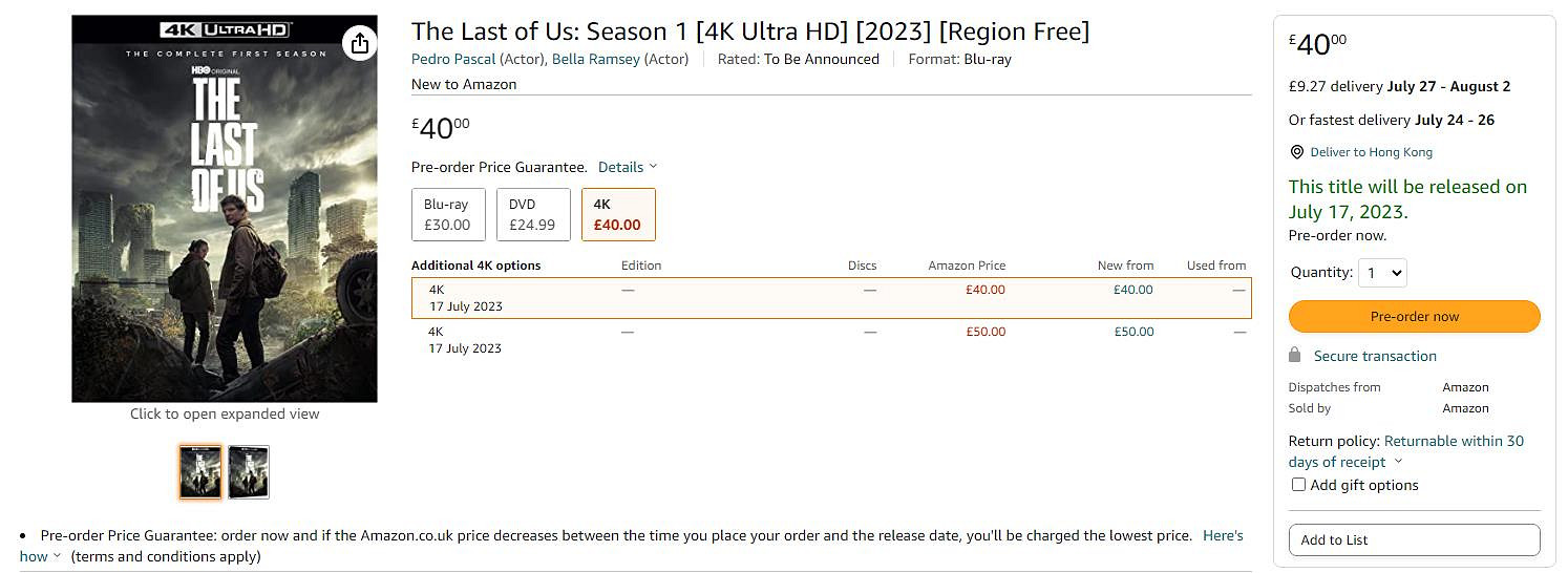 真人美劇《最後生還者》實體版光碟7月17日發售! 真人美劇《最後生還者》實體版光碟7月17日發售!