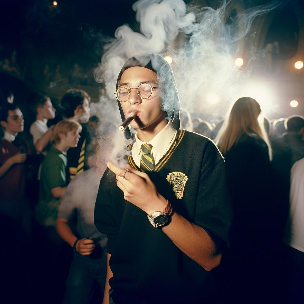 AI生成霍格華茲魔法派對：海格打碟，戴墨鏡的石內卜！