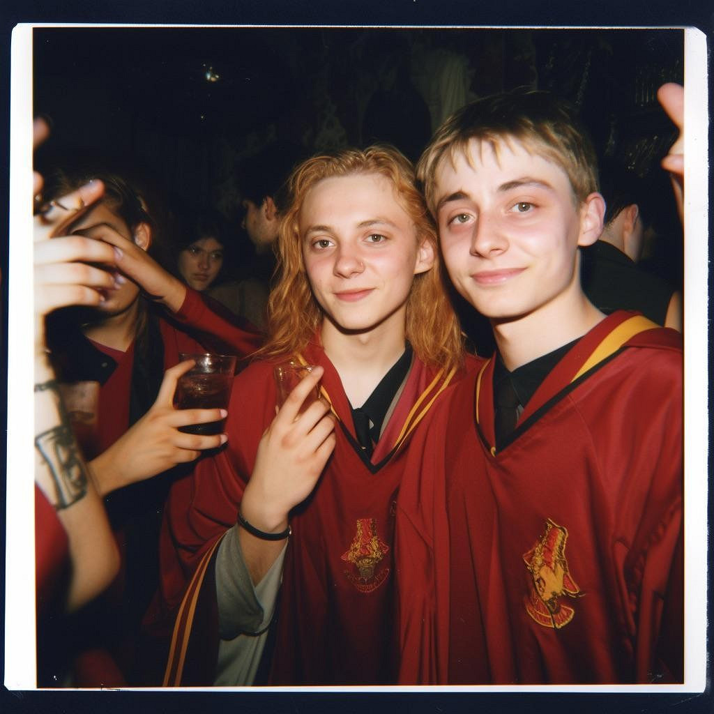 AI生成霍格華茲魔法派對：海格打碟，戴墨鏡的石內卜！