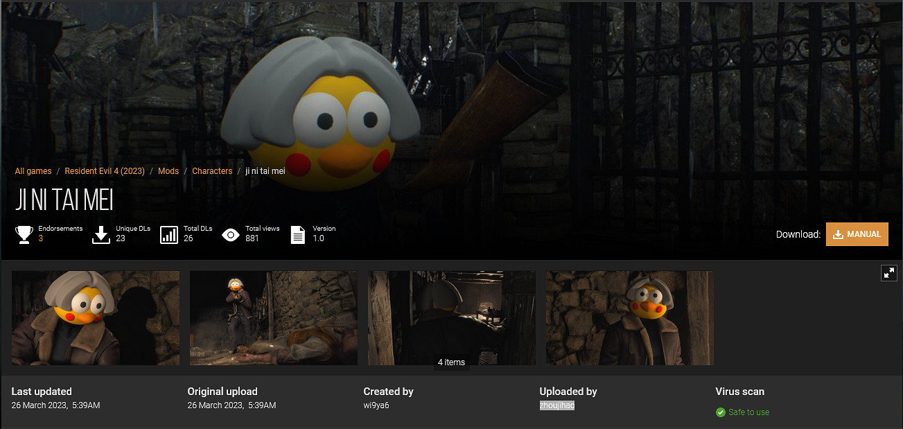 中分造型好眼熟！《惡靈古堡4：重製版》“小黑子”Mod