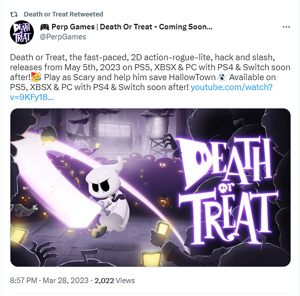 2D動作roguelite遊戲《Death or Treat》5月6日上線 2D動作roguelite遊戲《Death or Treat》5月6日上線