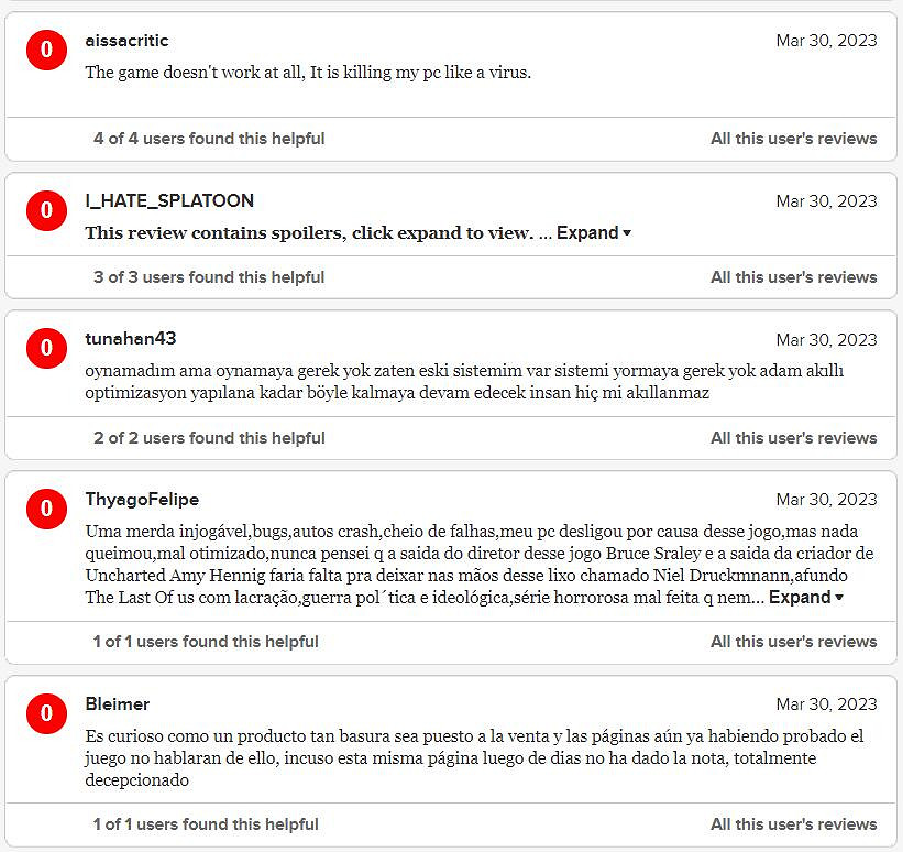 0分刷屏 依托答辯!PC《最後生還者》M站使用者評分解禁 0分刷屏 依托答辯!PC《最後生還者》M站使用者評分解禁