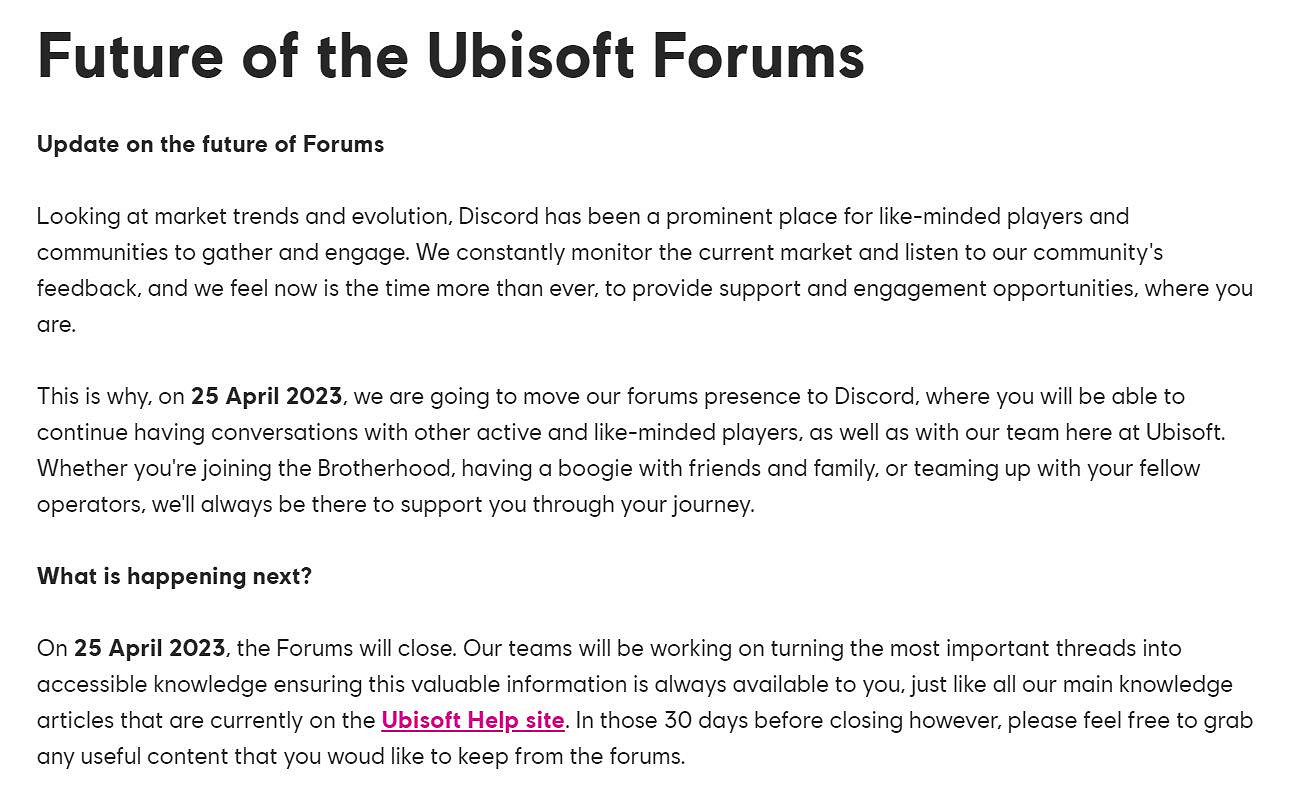 育碧官方論壇涼了！4月25日即將關閉 遷移至Discord!