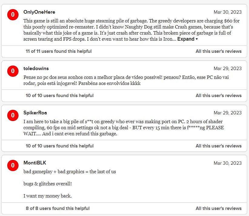 0分刷屏 依托答辯!PC《最後生還者》M站使用者評分解禁 0分刷屏 依托答辯!PC《最後生還者》M站使用者評分解禁