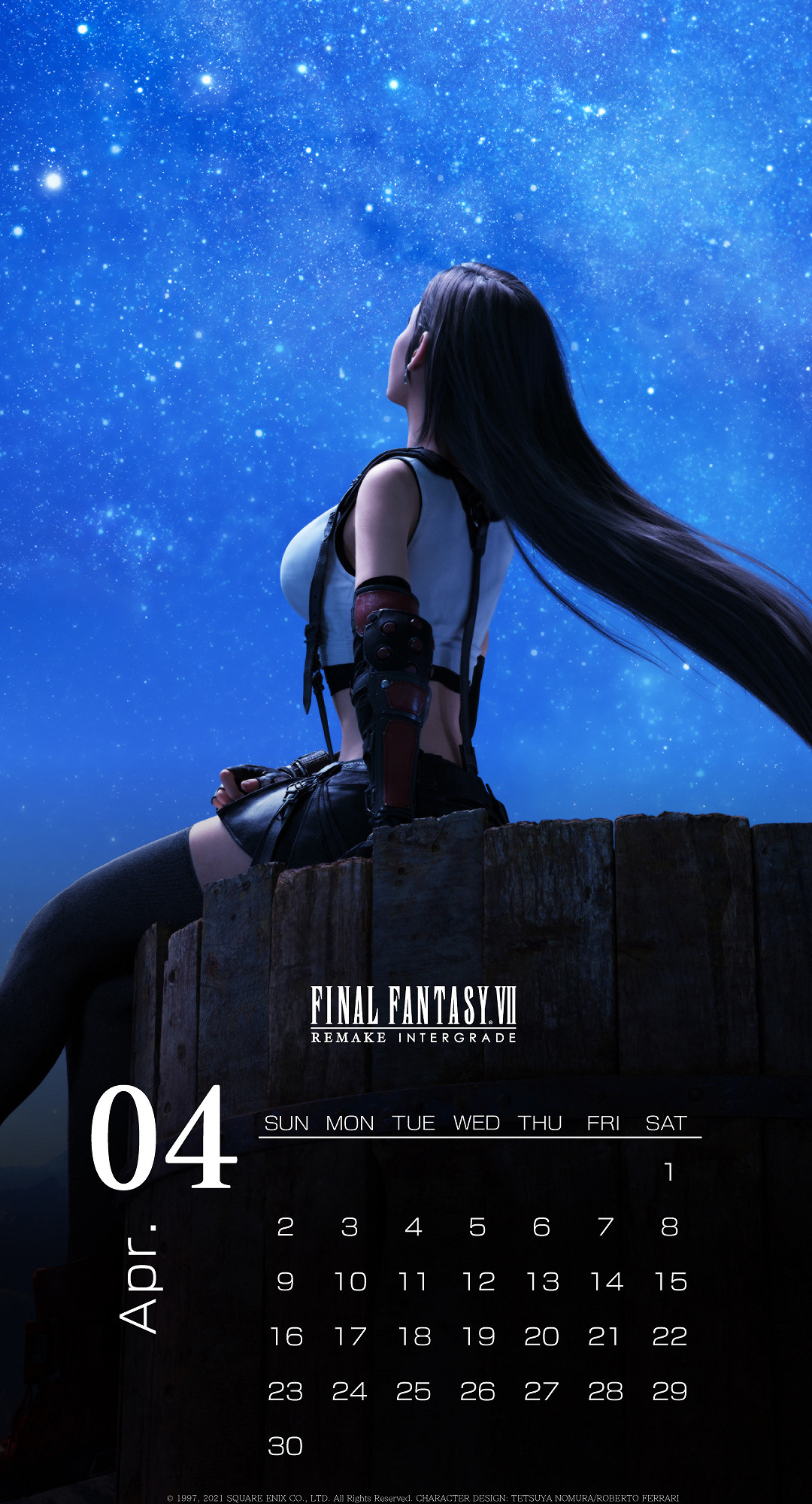 《FF7:重製版》蒂法主題日曆壁紙公開:美麗熟悉的背影