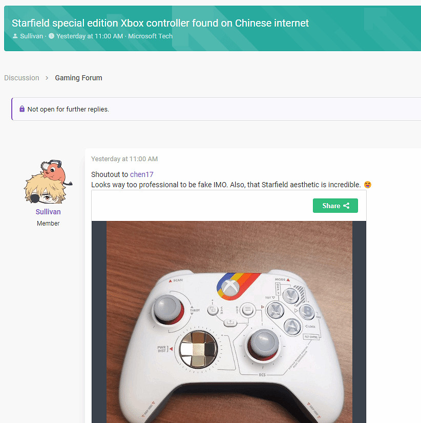 疑似《星空》限定XSX手把細節圖！玩家：要出就買！
