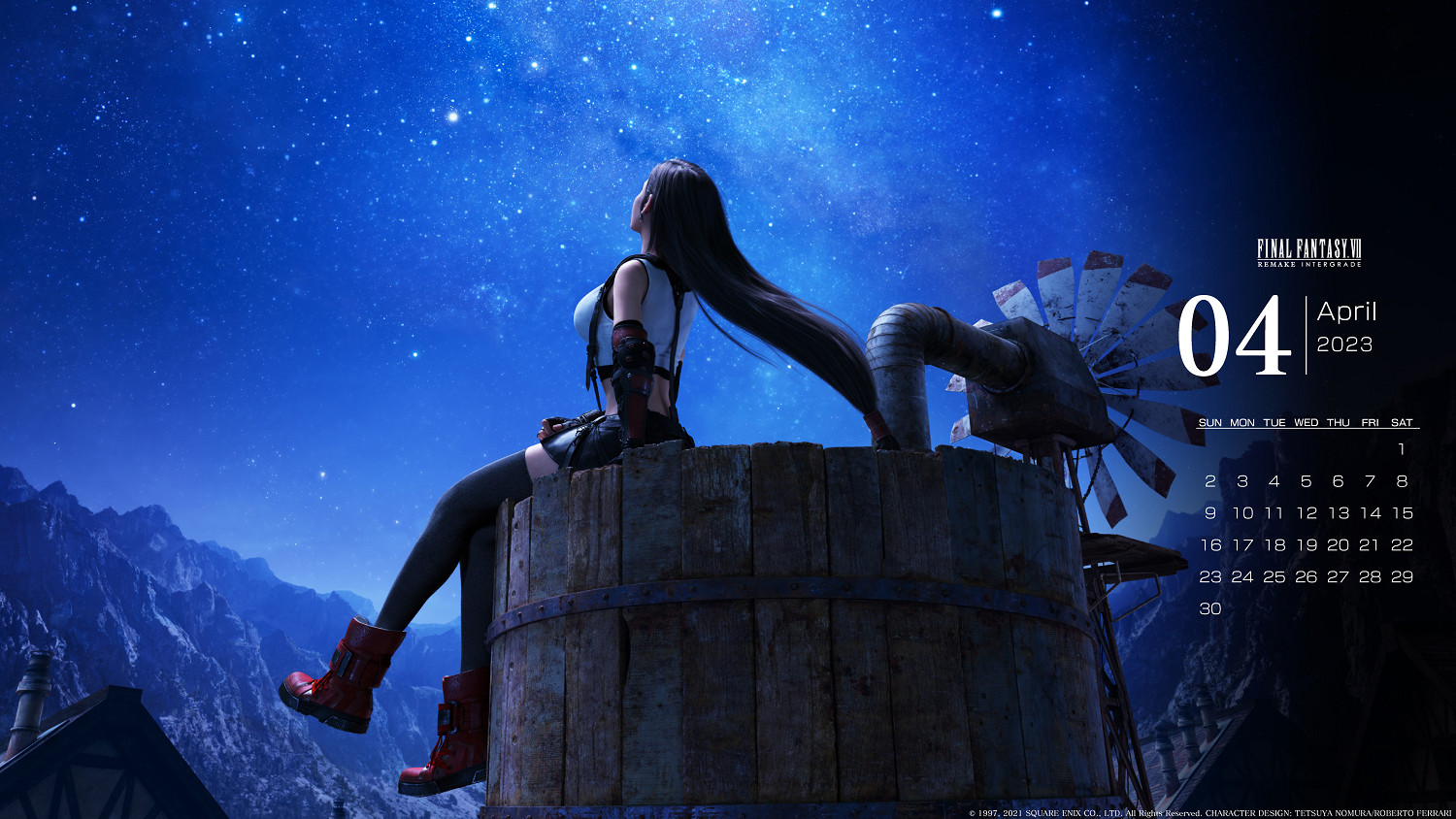 《FF7:重製版》蒂法主題日曆壁紙公開:美麗熟悉的背影