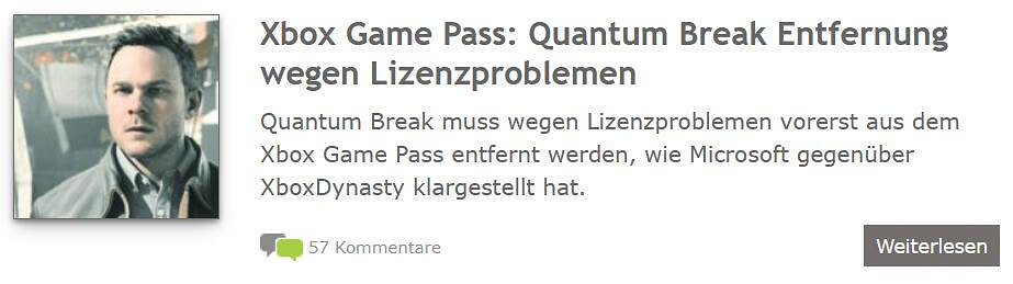 微軟發行的遊戲《量子破碎》因授權問題暫時退出 Xbox Game Pass (XGP) 