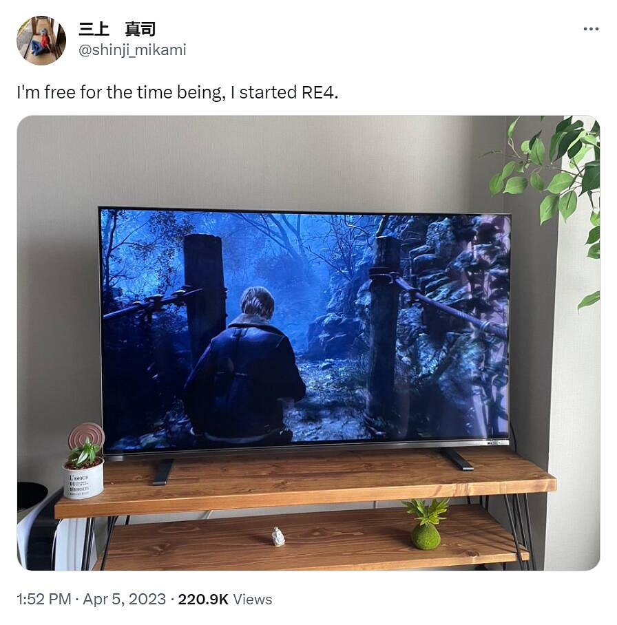 RE4啟動！三上真司今天有空 曬圖玩《生化4重製版》!
