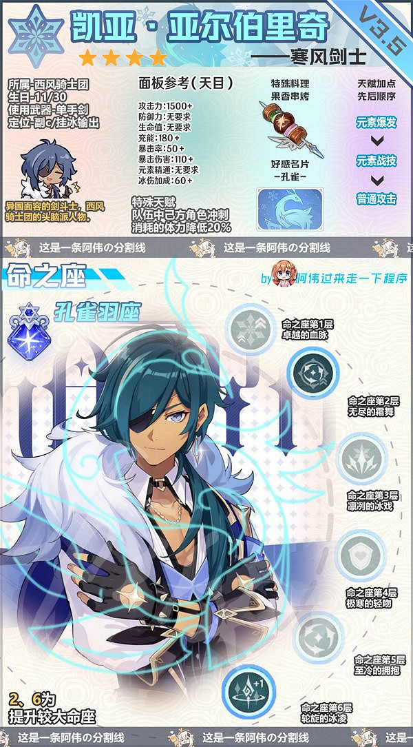 《原神》3.5版凱亞培養指南  凱亞怎麽培養？