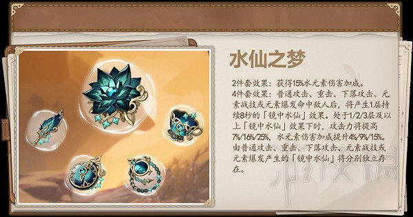 《原神》3.6版本新增聖遺物解析 水仙之夢值得刷嗎？