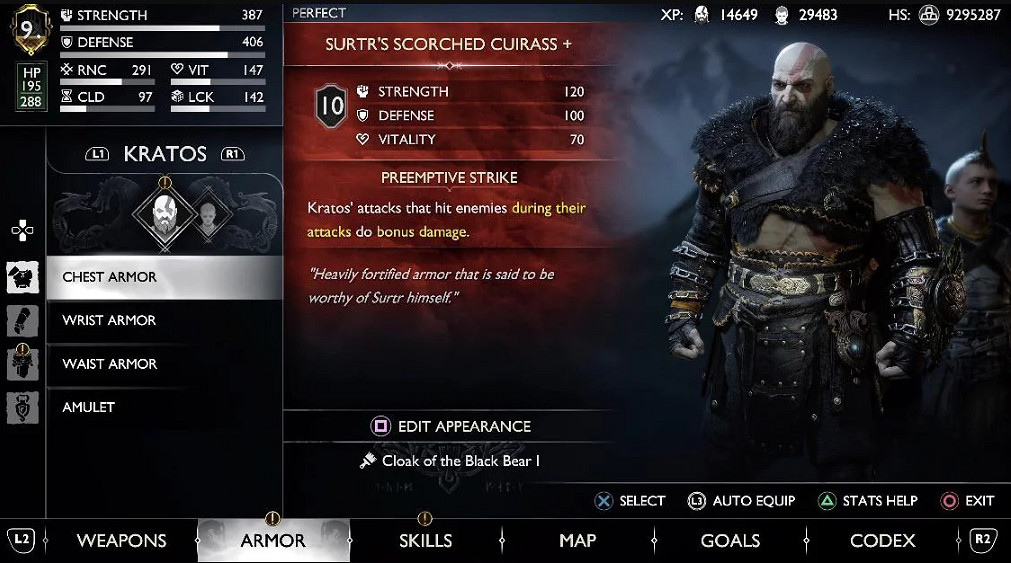 玩家發現《戰神5》新裝備黑熊戰甲可根據腰甲改變顏色 玩家發現《戰神5》新裝備黑熊戰甲可根據腰甲改變顏色