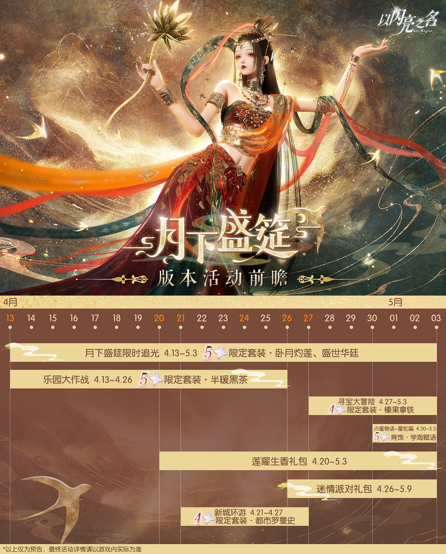 《以閃亮之名》月下盛筵版本活動介紹 月下盛筵版本新增活動一覽