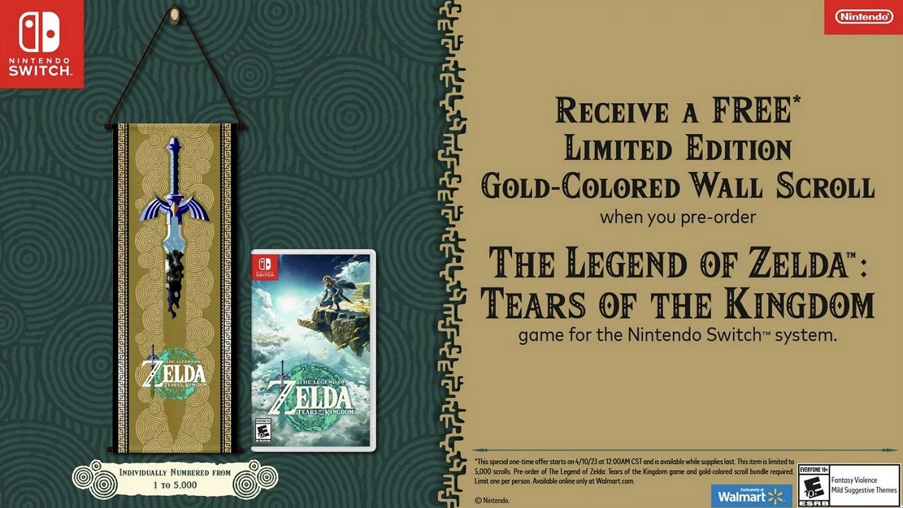 北美地區《塞爾達》新預購獎勵：限量版金色卷軸掛畫！