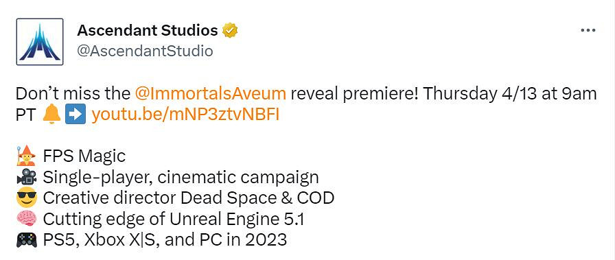 EA魔法FPS《不朽者傳奇》4月14日發布首支預告片! EA魔法FPS《不朽者傳奇》4月14日發布首支預告片!