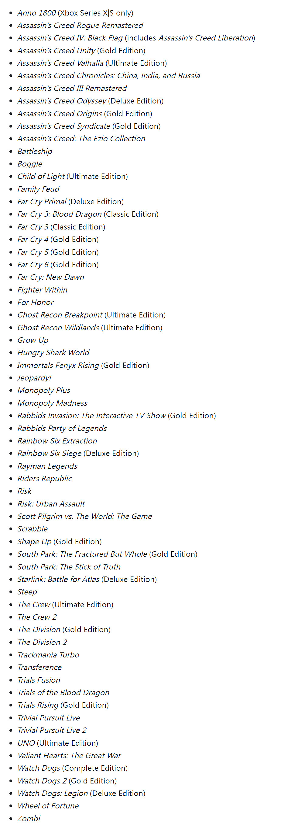 Ubisoft+現已登陸Xbox 售價約123人民幣 Ubisoft+現已登陸Xbox 售價約123人民幣
